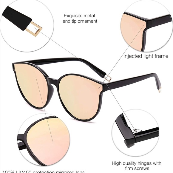 Women’s Round Reflective Sunglasses - Picture 3 of 3